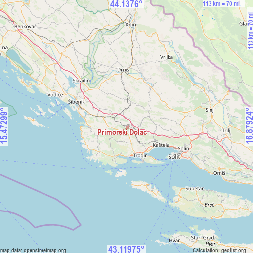Primorski Dolac on map