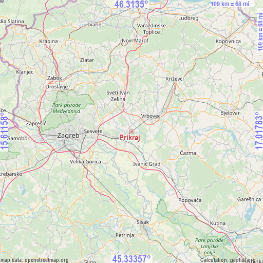 Prikraj on map