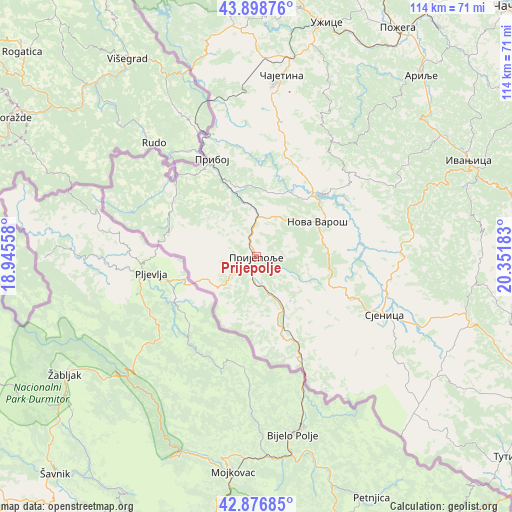 Prijepolje on map