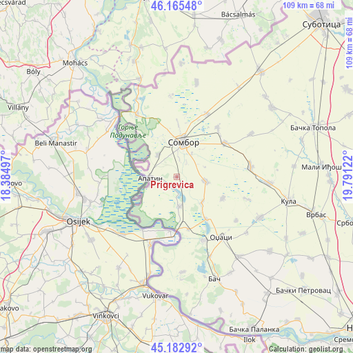 Prigrevica on map