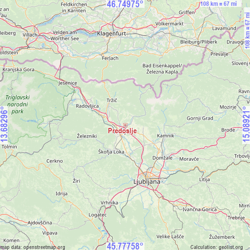 Predoslje on map