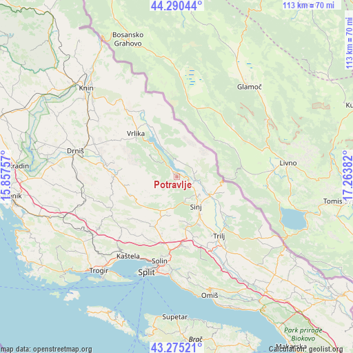 Potravlje on map