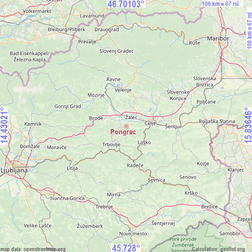 Pongrac on map