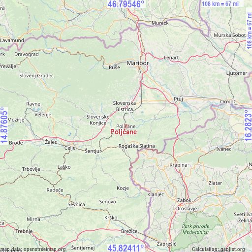 Poljčane on map