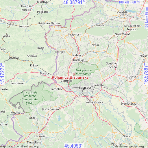 Poljanica Bistranska on map