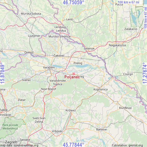 Poljanec on map