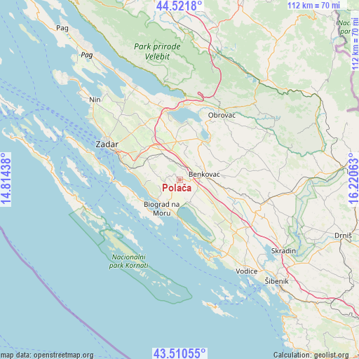 Polača on map