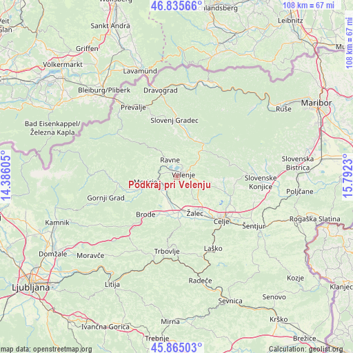 Podkraj pri Velenju on map