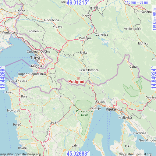 Podgrad on map