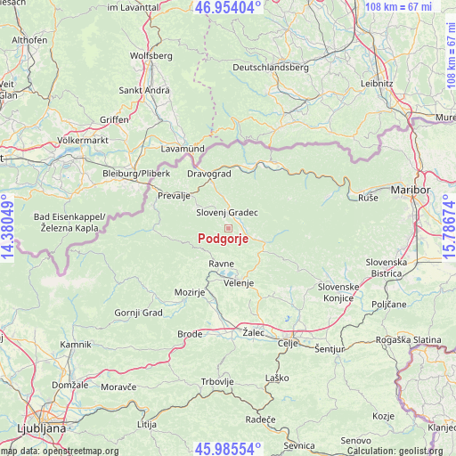 Podgorje on map