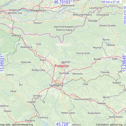 Podgorje on map