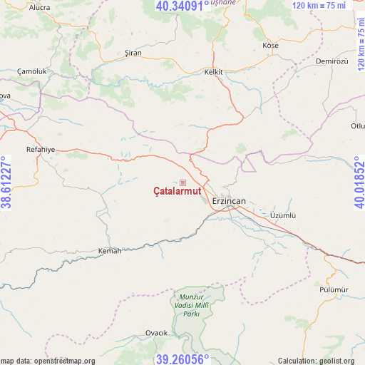 Çatalarmut on map