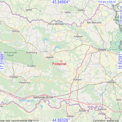 Podgorač on map