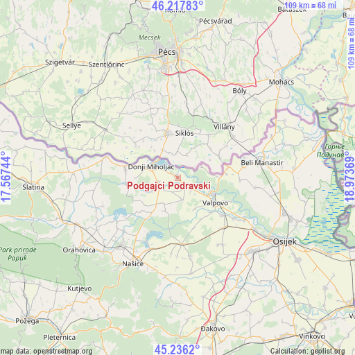 Podgajci Podravski on map