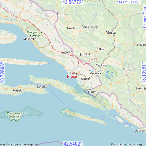 Ploče on map