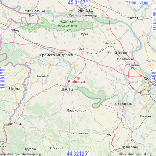 Platičevo on map