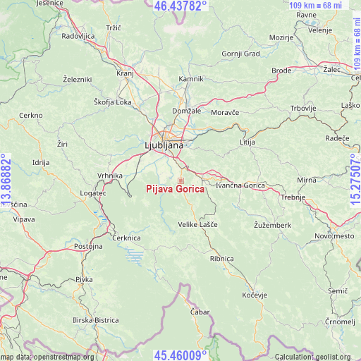 Pijava Gorica on map