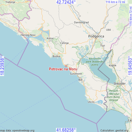 Petrovac na Moru on map