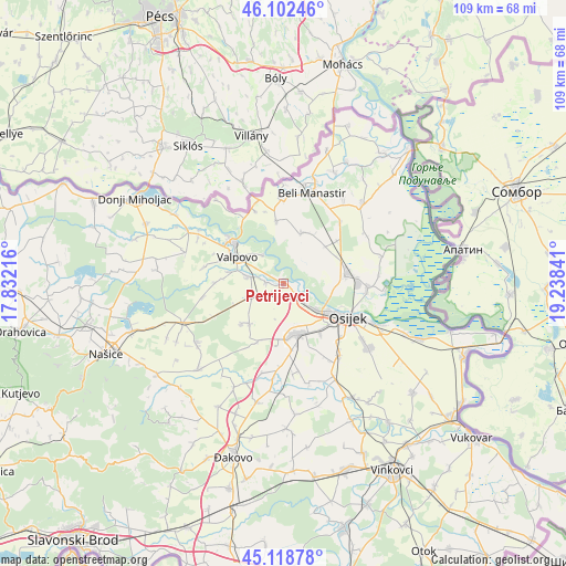Petrijevci on map