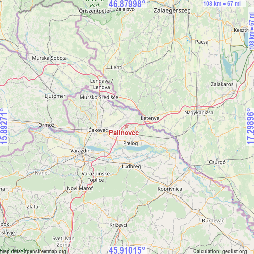 Palinovec on map