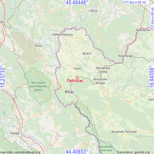 Ostrožac on map