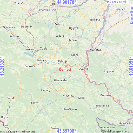 Osmaci on map