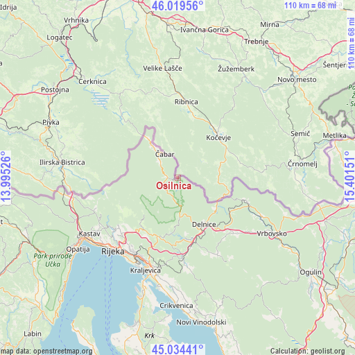 Osilnica on map