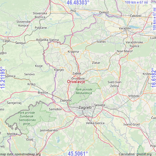 Oroslavje on map