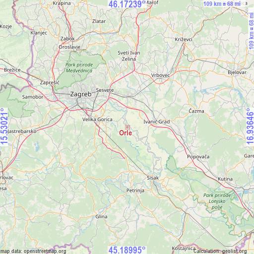 Orle on map