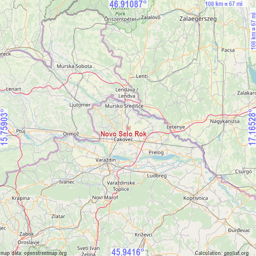 Novo Selo Rok on map