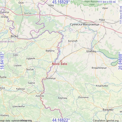Novo Selo on map