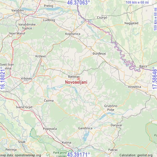 Novoseljani on map