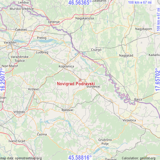 Novigrad Podravski on map