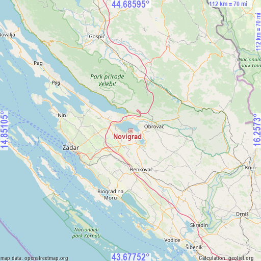 Novigrad on map