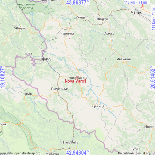 Nova Varoš on map