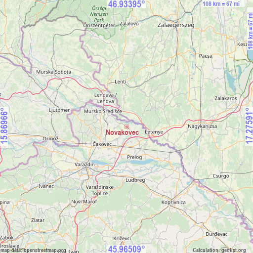 Novakovec on map