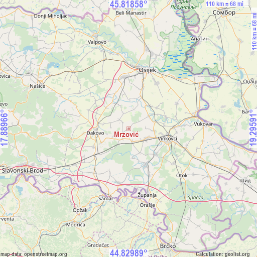 Mrzović on map