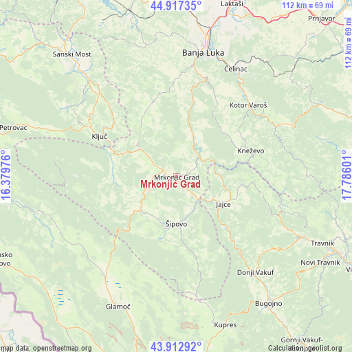 Mrkonjić Grad on map