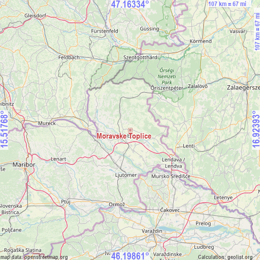 Moravske Toplice on map