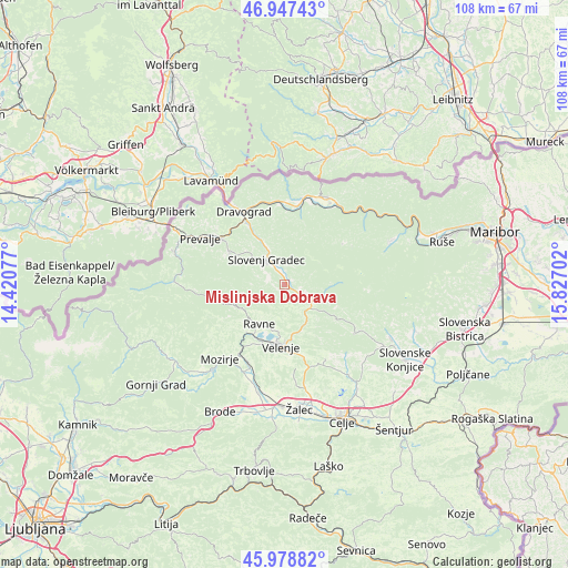 Mislinjska Dobrava on map