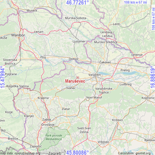Maruševec on map