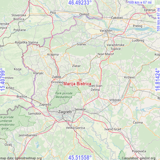Marija Bistrica on map