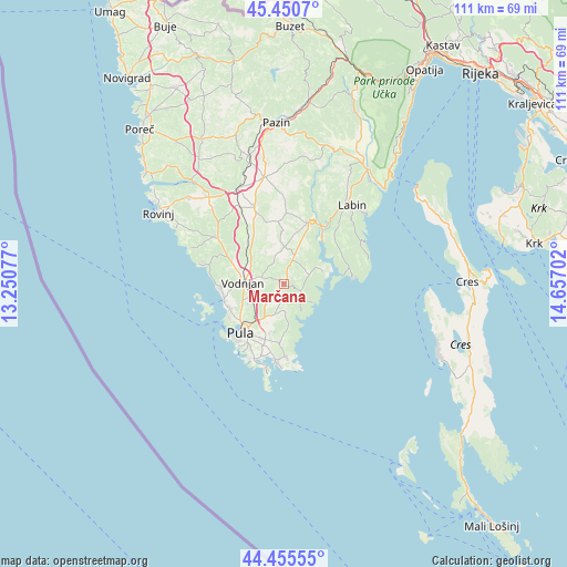 Marčana on map