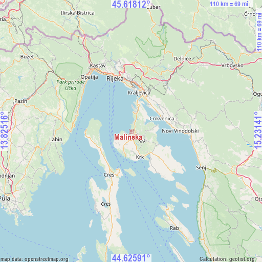 Malinska on map