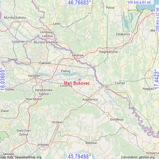 Mali Bukovec on map