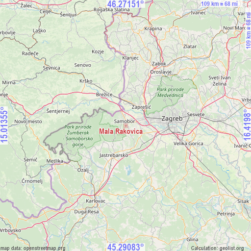 Mala Rakovica on map