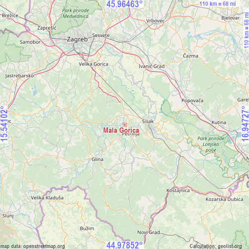 Mala Gorica on map