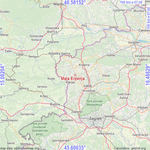 Mala Erpenja on map