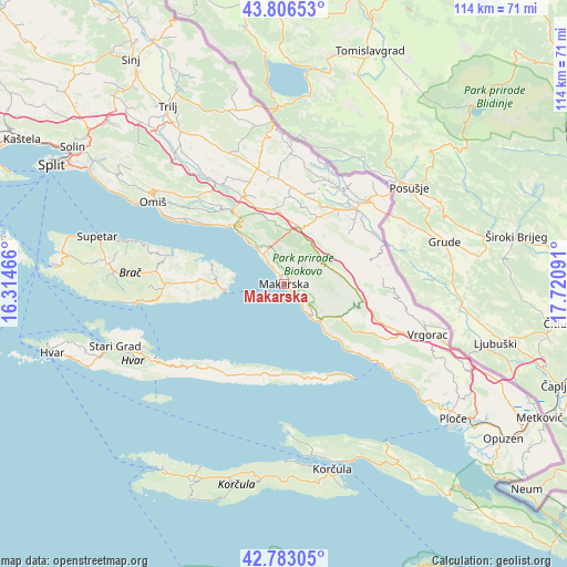 Makarska on map