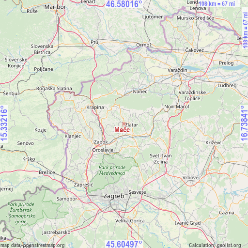 Mače on map